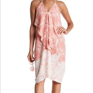 En Creme Print Draped Dress